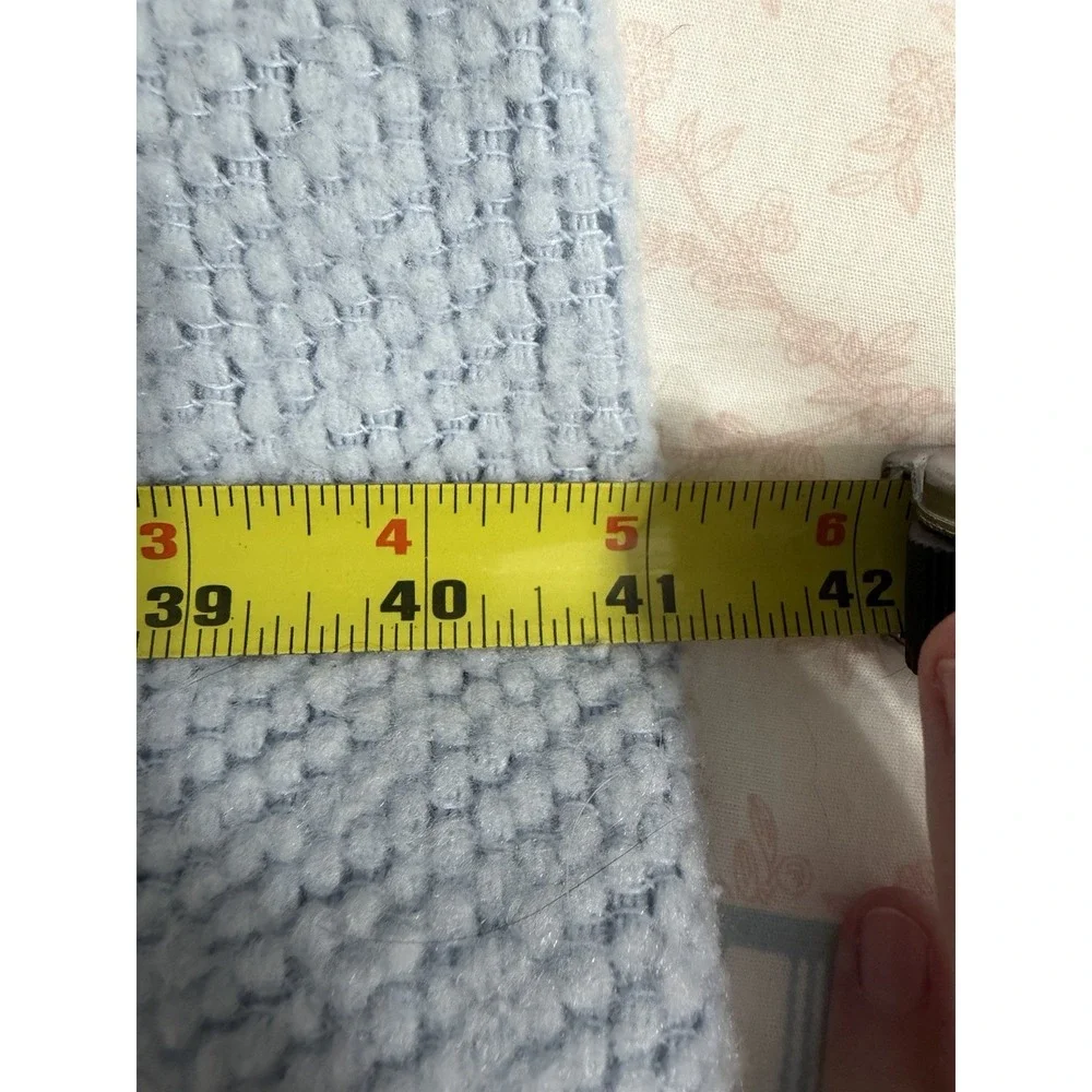 Vintage Weave Thermal Blanket Light Blue Satin Bound Edge Acrylic 64